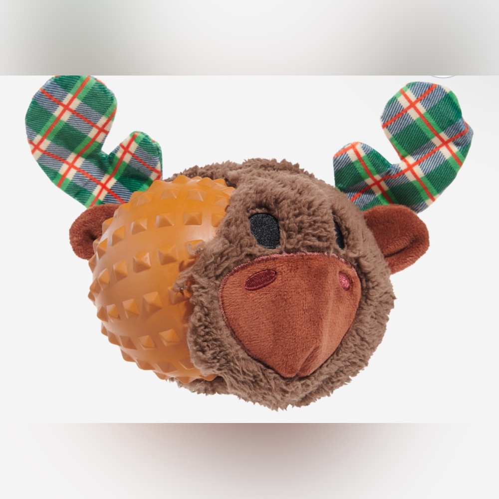 Bark box super chewer plaid moose rip & reveal L NEW